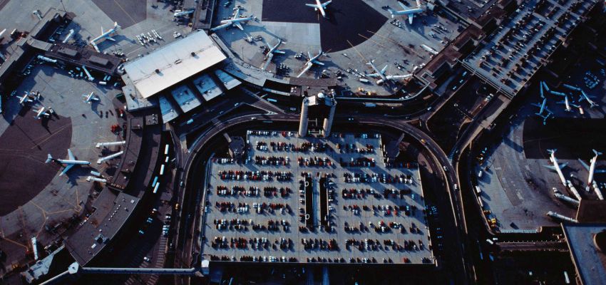 Aerial view of boston airport