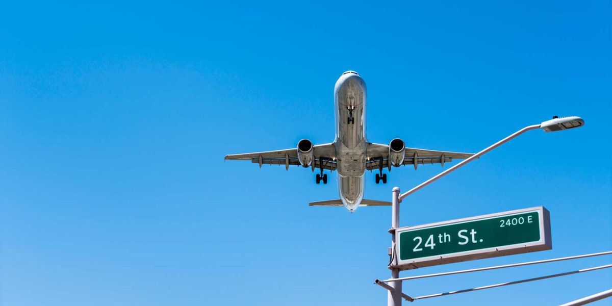 Airplane flying in the sky