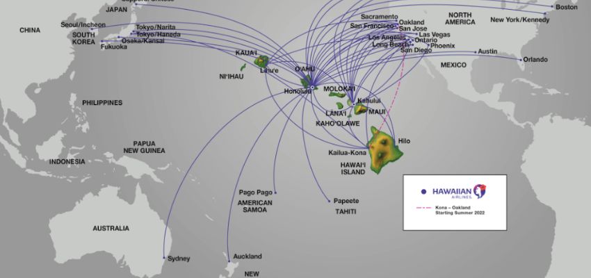 Hawaiian Airlines Route Map