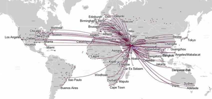 Qatar Airways Map Route