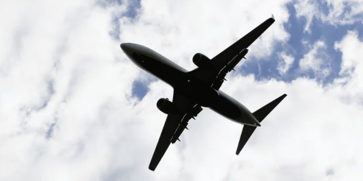 View of aeroplane flying