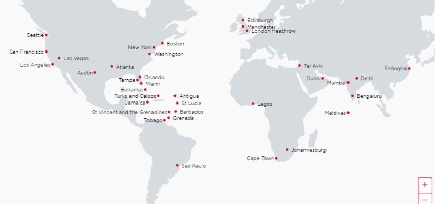 Virgin Atlantic Flight Map