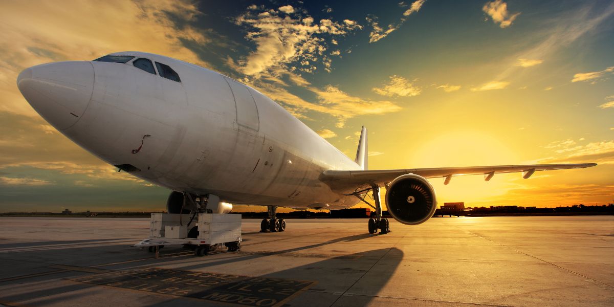 a large airplane on a runway