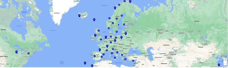 Scandinavian Airlines Route Map 