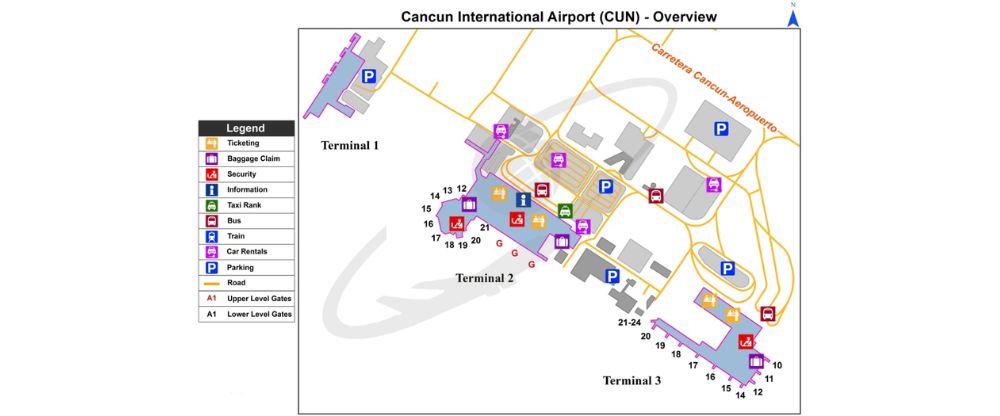 Cancún International Airport Terminal Map