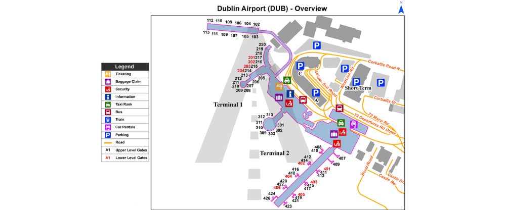 Dublin Airport Terminal Map