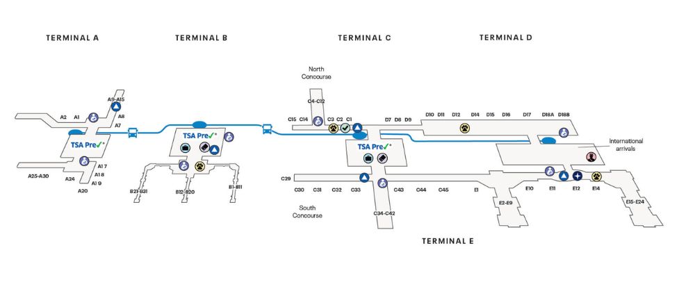 George Bush Intercontinental Airport Terminal Map