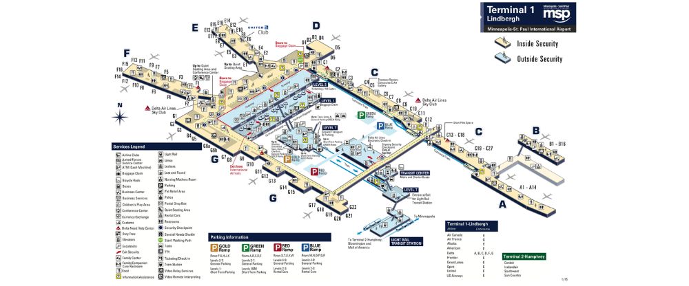 Minneapolis–Saint Paul International Airport Terminal Map