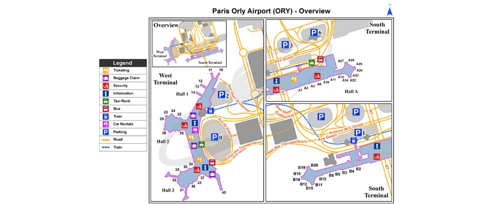 Paris Orly Airport Terminal Map